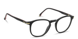 Shop Carrera Logo Print Panthos Eyeglasses in Black Ruthenium online.