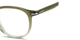 Shop Carrera Logo Print Panthos Eyeglasses in Green Horn online.