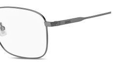 Shop Hugo Boss Engraved Logo Rectangle Eyeglasses in Dark Ruthenium online.