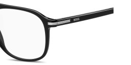 Shop Hugo Boss Logo Lettering Square Eyeglasses in Black online.