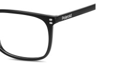 Shop Polaroid Logo Lettering Rectangle Eyeglasses in Black online.