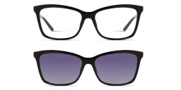 Shop Guess G Logo Clip-On Square Eyeglasses in Black online.