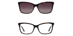 Shop Guess G Logo Clip-On Square Eyeglasses in Dark Havana online.