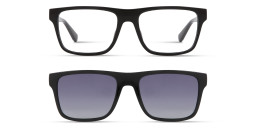 Shop Guess G Logo Clip-On Rectangle Eyeglasses in Black online.