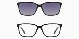 Shop Guess G Logo Clip-On Wide Rectangle Eyeglasses in Black online.