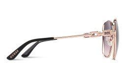 Shop Guess Chain-Embellished Oversized Irregular Sunglasses in Rose Gold online.