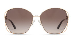 Shop Guess Chain-Embellished Oversized Irregular Sunglasses in Gold online.