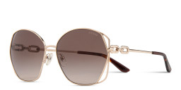 Shop Guess Chain-Embellished Oversized Irregular Sunglasses in Gold online.
