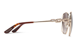 Shop Guess Chain-Embellished Oversized Irregular Sunglasses in Gold online.