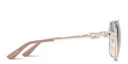 Shop Guess Chain-Embellished Oversized Irregular Sunglasses in Gold online.