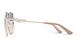 Shop Guess Chain-Embellished Oversized Irregular Sunglasses in Gold online.