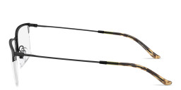 Shop Emporio Armani Eagle Logo Half-Rim Rectangle Eyeglasses in Black online.