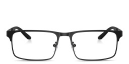 Emporio Armani Eagle Logo Rectangle Eyeglasses in Black – Product Photo 1