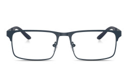 Emporio Armani Eagle Logo Rectangle Eyeglasses in Blue – Product Photo 1