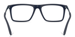 Shop Emporio Armani Eagle Logo Square Eyeglasses in Matte Blue online.