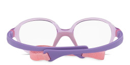 Shop Mira Flex Logo Kids Round Eyeglasses in Transparent Violet online.