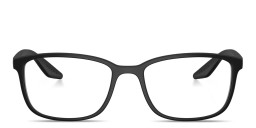 Shop Prada Linea Rossa Logo Signature Wide Pillow Eyeglasses in Black online.