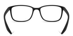 Shop Prada Linea Rossa Logo Signature Wide Pillow Eyeglasses in Black online.