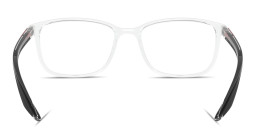 Shop Prada Linea Rossa Logo Signature Wide Pillow Eyeglasses in Clear online.