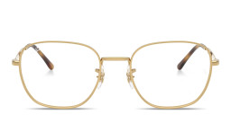 Shop Ray-Ban Optics Unisex Square Eyeglasses in Gold online.