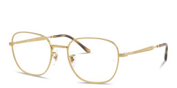 Shop Ray-Ban Optics Unisex Square Eyeglasses in Gold online.