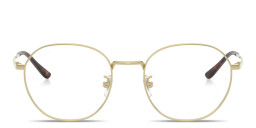 Shop Ray-Ban Optics Titanium Unisex Square Eyeglasses in Pale Gold online.