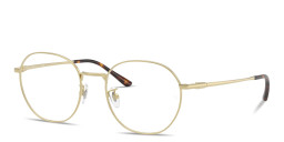 Shop Ray-Ban Optics Titanium Unisex Square Eyeglasses in Pale Gold online.