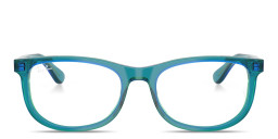 Shop Ray-Ban Junior Optics Kids Pillow Eyeglasses in Transparent Blue online.