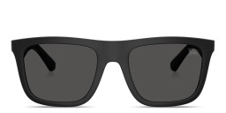 Shop BURBERRY Logo Signature Square Sunglasses in Black online.