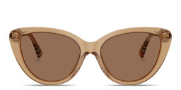 BURBERRY Vintage Check Cat-Eye Sunglasses in Transparent Brown – Product Photo 1