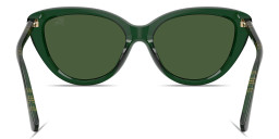 BURBERRY Logo Lettering Cat-Eye Sunglasses in Transparent Green – Product Photo 4