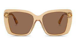 BURBERRY Vintage Check Oversized Square Sunglasses in Transparent Brown – Product Photo 1