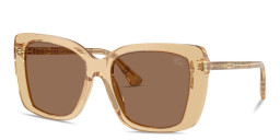 BURBERRY Vintage Check Oversized Square Sunglasses in Transparent Brown – Product Photo 2