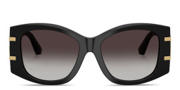 Shop Dolce & Gabbana DG Logo Cat-Eye Sunglasses in Black online.