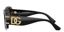 Shop Dolce & Gabbana DG Logo Cat-Eye Sunglasses in Black online.