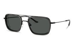 Shop Emporio Armani Eagle Logo Square Sunglasses in Black online.