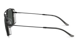 Shop Emporio Armani Eagle Logo Square Sunglasses in Black online.