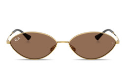 Shop Ray-Ban Kai Unisex Oval Sunglasses in Gold online.