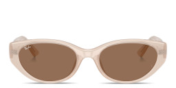 Ray-Ban Logo Signature Unisex Pillow Sunglasses in Beige/Dark Brown – Product Photo 1