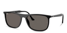 Shop Ray-Ban Embossed Logo Unisex Rectangle Sunglasses in Black online.
