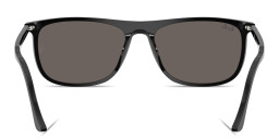 Shop Ray-Ban Embossed Logo Unisex Rectangle Sunglasses in Black online.