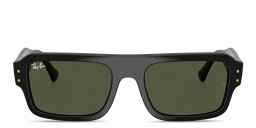 Shop Ray-Ban Lukas Unisex Rectangle Sunglasses in Black online.