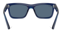 Shop Ray-Ban Junior Kids Rectangle Sunglasses in Transparent Blue online.