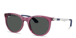 Shop Ray-Ban Junior Kids Panthos Sunglasses in Transparent Violet online.