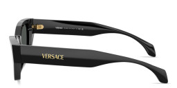Shop VERSACE Logo Signature Cat-Eye Sunglasses in Black online.