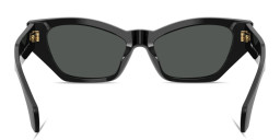 Shop VERSACE Logo Signature Cat-Eye Sunglasses in Black online.