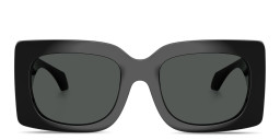 Shop VERSACE Logo Signature Oversized Square Sunglasses in Black online.