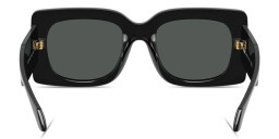 Shop VERSACE Logo Signature Oversized Square Sunglasses in Black online.