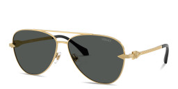 Shop VERSACE Avanti Pilot Sunglasses in Gold online.
