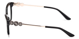 Shop Guess Rectangle Eyeglasses in Black online.